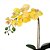 Arranjo de orquídea artificial amarela de seda no vaso de vidro decorativo - Imagem 2