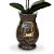 Arranjo de orquídea artificial amarela de seda no vaso de vidro decorativo - Imagem 3
