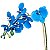 Arranjo de orquídea artificial azul de seda no vaso espelhado - Imagem 3