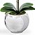 Arranjo de orquídea branca de silicone no vaso espelhado - Imagem 2