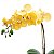 Arranjo de orquídea artificial amarela de seda no vaso espelhado - Imagem 3