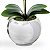 Arranjo de orquídea artificial amarela de seda no vaso espelhado - Imagem 2