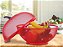 Fruteira De Mesa Cesto Em Metal Com Tampa Formato De Maçã - Vermelho - Imagem 6