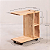 Mesa de Apoio Lateral com Rodinhas 360° – Madeira Pinus | Porta-Copos e Nichos | Ideal para Notebook, Leitura e Refeições - Imagem 2