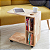 Mesa de Apoio Lateral com Rodinhas 360° – Madeira Pinus | Porta-Copos e Nichos | Ideal para Notebook, Leitura e Refeições - Imagem 4