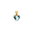 Charm Berloque Pingente de Água Marinha e Ouro Amarelo 18k (P13633) - Imagem 1