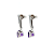 Brinco de Ametista e Ouro Branco 18k  (B13944) - Imagem 3