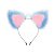 KIT PLUG P RABO DE RAPOSA COM TIARA DE ORELHAS AZUL - GRAMPOS E GARGANTILHA - SI - Imagem 5