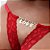 CALCINHA GISLAINE STRASS LOVE VERMELHA - Imagem 1