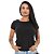 Camiseta Básica Baby Look Preta Feminina Lisa 100% Algodão P/M/G/GG - Imagem 1