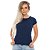 Camiseta Básica Baby Look Azul Marinho Feminina Navy Lisa 100% Algodão P/M/G/GG - Imagem 1