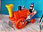 Brinquedo antigo de plástico, locomotive a pilha com som e ruído, old timer locomotive - Imagem 2