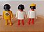 Playmobil Geobra 1974 lote 3 bonecos amarel e branco/vermelho , usados - Imagem 3
