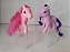 Pôneis, tipo My Little Pony, sem marca, um rosa sem simbolo, outro lilás com borboleta de 10.cm. - Imagem 5