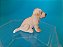 Miniatura de vinil Schleich de filhote Golden Retriever sentado 5 cm de comprimento e 3 cm de altura - Imagem 3