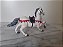 Cavalo branco com sela do cavaleiro medieval Papo 1999, 13 cm, usado - Imagem 2