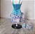 Roupa de Cartela Barbie anos 90 vestido azul + bolero florido Mattel - Imagem 7