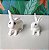 Miniatura bibelôs de porcelana coelhos brancos - Imagem 1