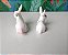 Miniatura bibelôs de porcelana coelhos brancos - Imagem 4