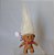 Mini boneco Troll com chapéu de papai Noel (removível) 10+5 cm cabelos , usado - Imagem 1