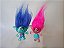 Trolls Poppy e Tronco glitter  DreamWorks, 6 cm + 5cm.de cabelo , usados - Imagem 1