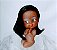 Anos 60-70 boneca peladinha afro descendente, de borracha, 12 cm - Imagem 1