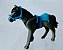 Playmobil, cavalo cinza escuro de sela azul, usado - Imagem 1