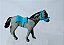 Playmobil, cavalo cinza escuro de sela azul, usado - Imagem 3
