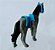 Playmobil, cavalo cinza escuro de sela azul, usado - Imagem 4