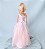 Barbie loura vestido rosa esvoaçante longo usada - Imagem 4