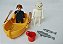 Playmobil  2 bonecos Geobra 1974,  barco com remos , balde ,peixes - Imagem 2