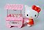 Miniatura plástica Hello.Kitty vendedora de pipoca, promoção Lacta 2014, 5 cm altura - Imagem 1
