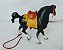 Anos 90, miniatura Disney cavalo preto Khan da Mulan com. acessórios  danificados , removíveis 15x15 cm - Imagem 2