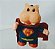 Anos 90, Boneco de plástico hipopó parecendo super homem, promocional biscoito hipopó, 6 cm, usado - Imagem 1