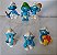 Smurfs articulados na cabeça e braços, lote de 6 variados, Jakks 2009 - Imagem 1