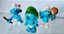 Smurfs articulados na cabeça e braços, lote de 6 variados, Jakks 2009 - Imagem 2