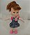 Mini doll Vivinha cabelos castanhos escuro, roupa e sapatos customizados,da Estrela anos 70,  9 cm - Imagem 1