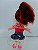 Mini doll Vivinha cabelos castanhos escuro, roupa e sapatos customizados,da Estrela anos 70,  9 cm - Imagem 2