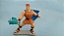 Anos 90, Miniatura Disney Hercules com base  segurando um peixe 7,5 cm - Imagem 4