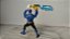 Boneco Power Rangers samurai azul com espada Bandar 2011, 15 cm - Imagem 4