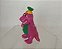 De 1993, Miniatura em PVC dinossauro roxo Barney com Bandeira 6.5cm - Imagem 2