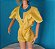 Roupa vintage 1984 para Barbie , macaquinho /jumpsuit amarelo Fashion Play - Imagem 2