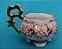 Miniatura molheira de porcelana decorativa, provável origem japonesa, 3 cm de altura 4 cm diâmetro - Imagem 7