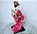 Boneca gueixa japonesa de quimono, estática com base de madeira, sem marca, 24 cm - Imagem 6