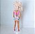 Barbie anos 90 cabelos platinados encaracolados vestido flower fun 1996 - Imagem 5