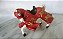 Miniatura de vinil Papo 2005 de cavalo medieval vermelho com leões do Rei Richard - Imagem 2