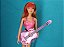 Barbie Raina com violão, Rock 'n Royals ,Mattel 2014 , vestido e sapatos improvisados - Imagem 2