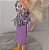 Roupa vintage da Barbie vestido floral roxo Pretty choices 1987 - Imagem 2