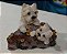 Estatueta de resina sem marca de 2 Westies 8 cm de altura 10 cm de largura - Imagem 1