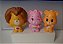 Gogos ursinhos carinhosos 3cm coleção Cacau Show ; Rosa animadinha, Harmonia laranja e leão Valente, usados - Imagem 1